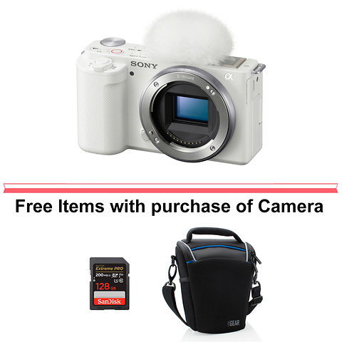 Alpha ZV-E10 Mirrorless Digital Camera Body (White) with Vlogger Accessory Kit Image 9