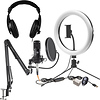 Studio Podcast System (LED Ring Light, Microphone, Boom Stand, Headphones) Thumbnail 0