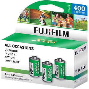 Fujicolor Superia X-TRA 400 Color Negative Film (35mm Roll Film, 36 Exposures, 3 Pack)