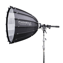 30 in. Parabolic Reflector with Focus Mount Pro and Cage Mount Strobe Adapter for Profoto Image 0