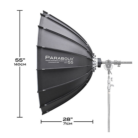 55 in. Deep Parabolic Reflector with Focus Mount Pro and Indirect Cage Mount for Broncolor Standard Strobes Image 1