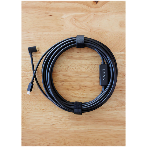 31.1 ft. Right Angle Micro-B to USB-C Tether Cable (Black) Image 2