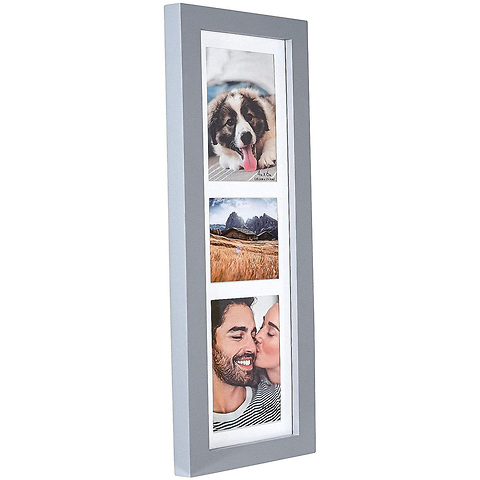 4 x 6 in. / 4 x 4 in. 3 Opening Collage Picture Frame (Gray) Image 0