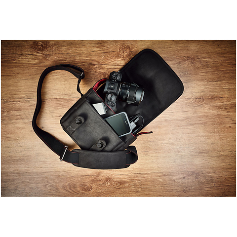 The Q Bag for Leica Q1 or Q2 Camera (Black with Red Interior) Image 9
