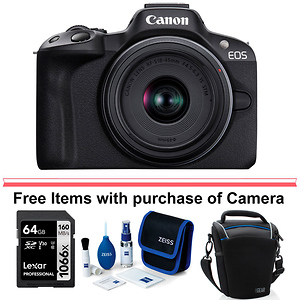 EOS R50 Mirrorless Digital Camera with 18-45mm Lens (Black)