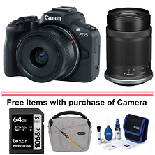 EOS R50 Mirrorless Digital Camera with 18-45mm and 55-210mm Lens (Black) Image 0