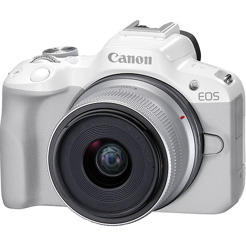EOS R50 Mirrorless Digital Camera with 18-45mm Lens (White) Image 1
