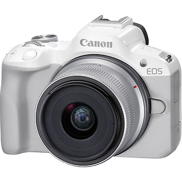 EOS R50 Mirrorless Digital Camera with 18-45mm Lens (White)