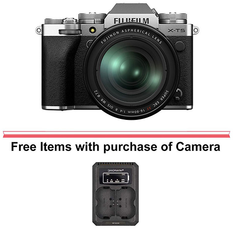 X-T5 Mirrorless Digital Camera with 16-80mm Lens (Silver) Image 0
