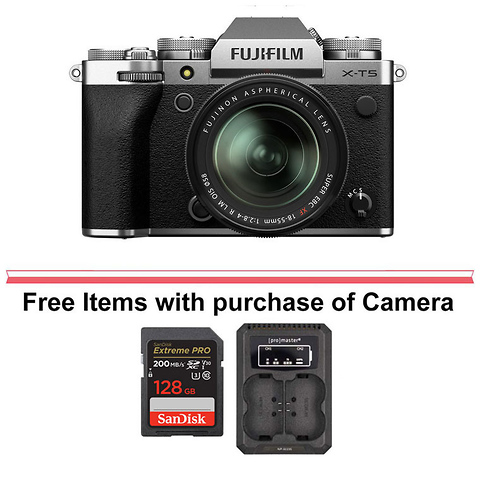 X-T5 Mirrorless Digital Camera with 18-55mm Lens (Silver) Image 0
