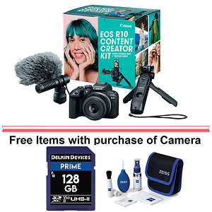 EOS R10 Mirrorless Digital Camera with 18-45mm Lens Content Creator Kit
