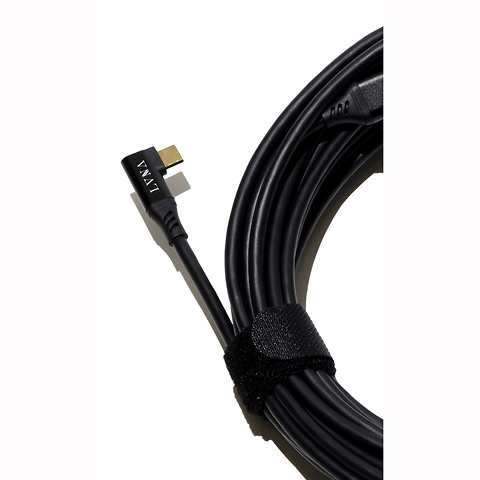 32.8 ft. Right Angle USB-C to USB-C Directional Tether Cable (Black) Image 1