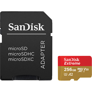 256GB Extreme UHS-I microSDXC Memory Card with SD Adapter