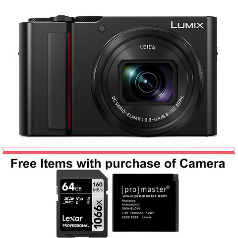 Lumix DC-ZS200D Digital Camera (Black) Image 0