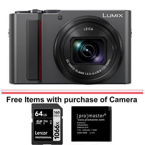 Lumix DC-ZS200D Digital Camera (Silver) Image 0