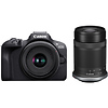 EOS R100 Mirrorless Digital Camera with 18-45mm Lens and 55-210mm Lens Thumbnail 0
