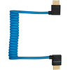 Coiled Right-Angle High-Speed HDMI Cable (12 to 24 in., Blue) Thumbnail 1
