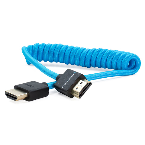 Coiled High-Speed HDMI Cable (12 to 24 in., Blue) Image 0
