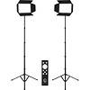 Studio Panel LED Bi-Color 2-Light Kit with Barndoors and Stands Thumbnail 0