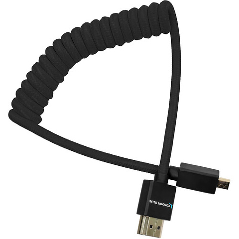 Coiled Micro-HDMI to HDMI Cable (12 to 24 in., Raven Black) Image 1