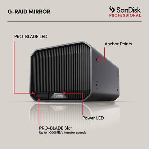 16TB G-RAID Mirror 2-Bay RAID Array (2 x 8TB, Thunderbolt 3) Image 4