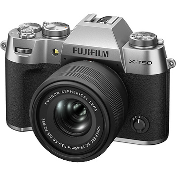 X-T50 Mirrorless Camera with 15-45mm f/3.5-5.6 Lens (Silver)