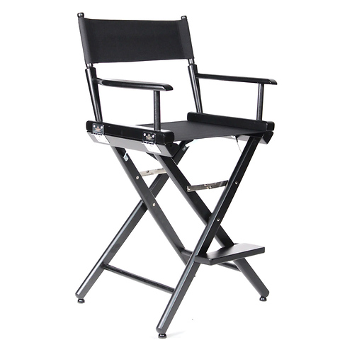 24 in. Pro Series Medium Counter Height Director's Chair (Black Frame, Black Canvas) Image 0