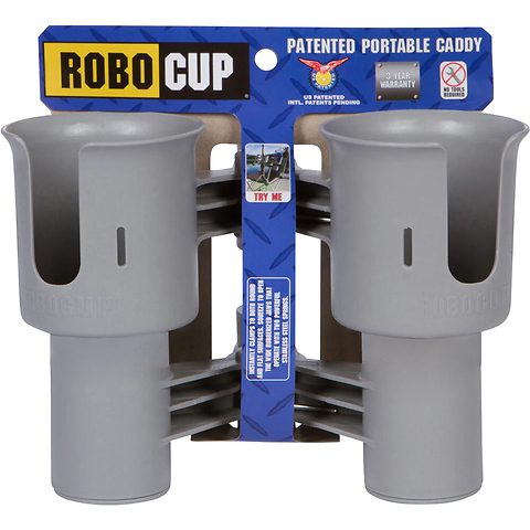 Clamp-On Dual-Cup & Drink Holder (Gray) Image 0
