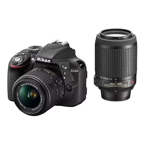 D3300 DSLR Body Kit w/ 18-55mm & 55-200mm Lenses - Pre-Owned Image 0