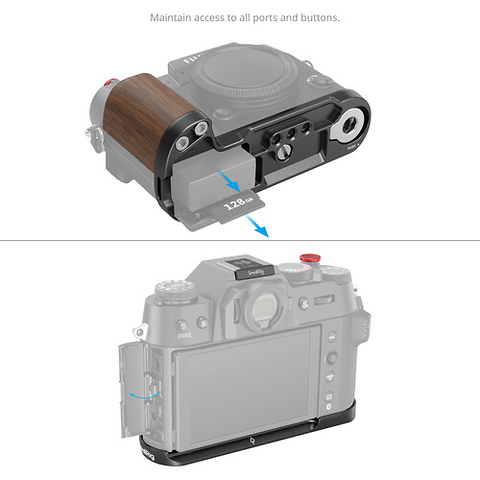 Wooden L-Shape Grip for Fujifilm X-T50 (Black) Image 5