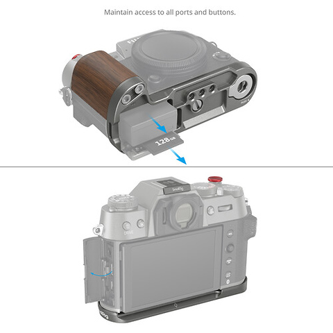 Wooden L-Shape Grip for Fujifilm X-T50 (Charcoal Silver) Image 5