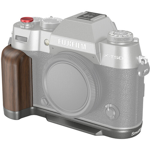 Wooden L-Shape Grip for Fujifilm X-T50 (Charcoal Silver) Image 1