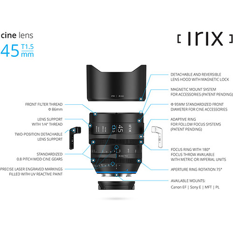 45mm T1.5 Cine Lens (Leica L, Feet, Black) Image 4