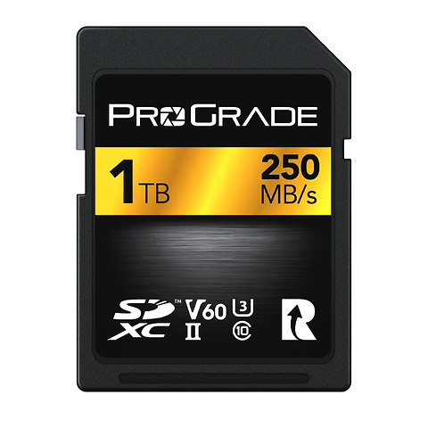 1TB UHS-II SDXC V60 250R Gold Memory Card Image 0