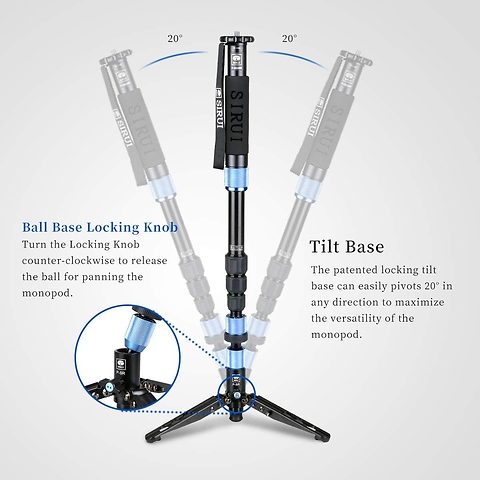P204SR Aluminum-Alloy Photo/Video Monopod with Folding Tilt Base - Pre-Owned Image 1