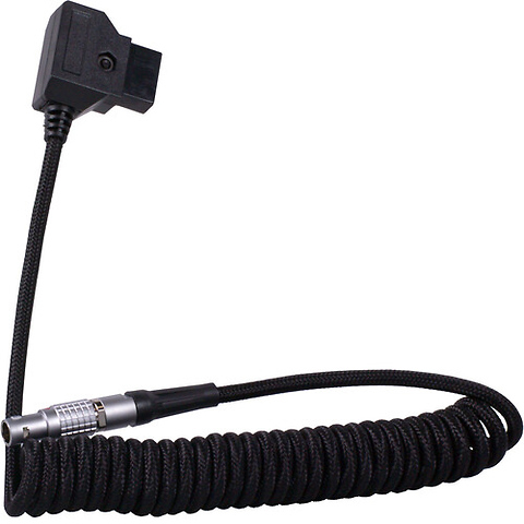 D-TAP to LEMO 2-Pin 0B Male Coiled Power Cable (12-24 in., Black) Image 0