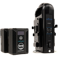 2 x Kratos 99Wh V-Mount Li-Ion Batteries and Dual V-Mount Charger Kit Image 0