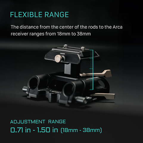 Height-Adjustable Arca-Type 15mm LWS Baseplate (Black) Image 11