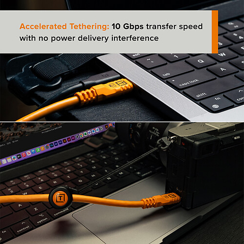 TetherPro Optima 10G Starter Tethering Kit (15', High-Visibility Orange) Image 2