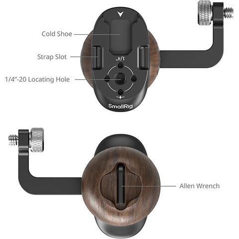 Wooden Side Handle with 1/4 in.-20 Screw Mounts Image 3