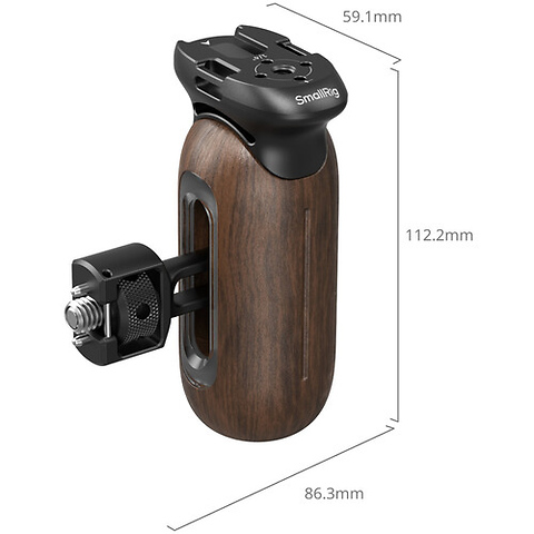 Wooden Side Handle with Two-in-One 1/4 in.-20 and 3/8 in.-16 Screw Image 1