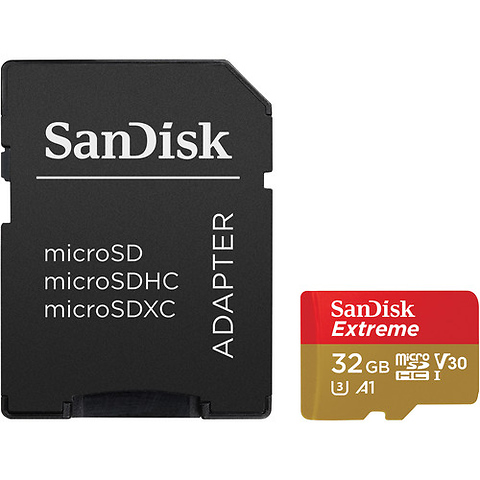 32GB Extreme UHS-I microSDHC Memory Card with SD Adapter Image 1