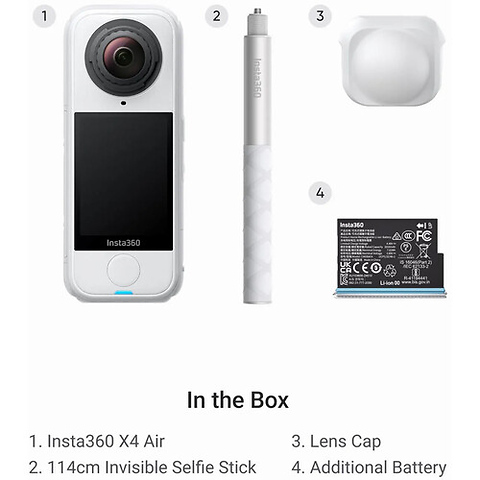 X4 Air 360 degree Action Camera Starter Bundle (Arctic White) Image 1