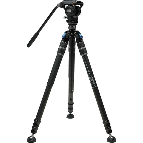 SVS60+S3 One-Step Height-Adjustment Carbon Fiber Video Tripod Kit Image 0