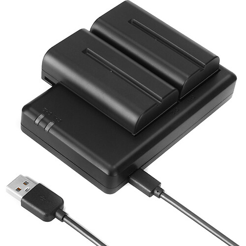 Dual-Slot Charger for NP-F970/750/550 Batteries Image 0