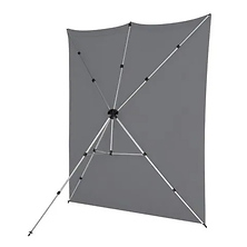 8x8' X-Drop Pro Wrinkle-Resistant Backdrop Kit w/Stand, Neutral Gray - Pre-Owned Image 0
