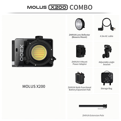 Molus X200 Bi-Color COB LED Light (Combo Kit) Image 5