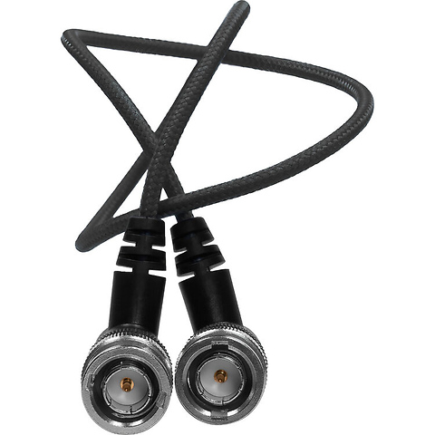 Ultrathin 3G-SDI Right-Angle BNC Cable (16 in., Raven Black) Image 0