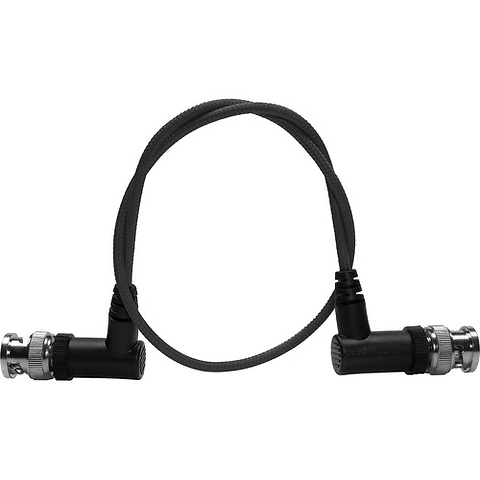 Ultrathin 3G-SDI Right-Angle BNC Cable (16 in., Raven Black) Image 1