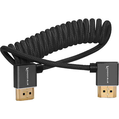 Coiled Right-Angle High-Speed HDMI Cable (Raven Black, 12 to 24 in.) Image 1